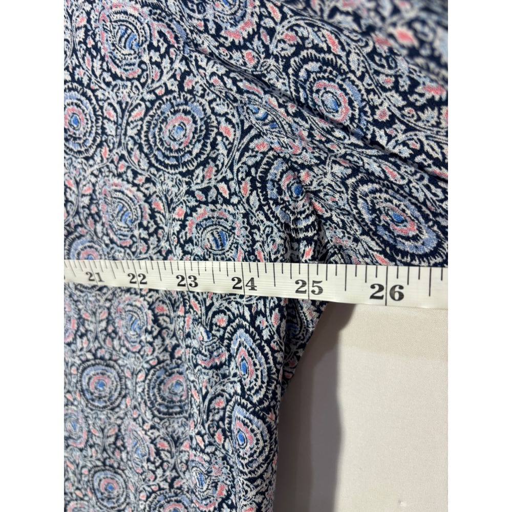 Festival Boho Paisley Cynthia Rowley Peasant Blouse Women 1X Blue Pink - Picture 7 of 7